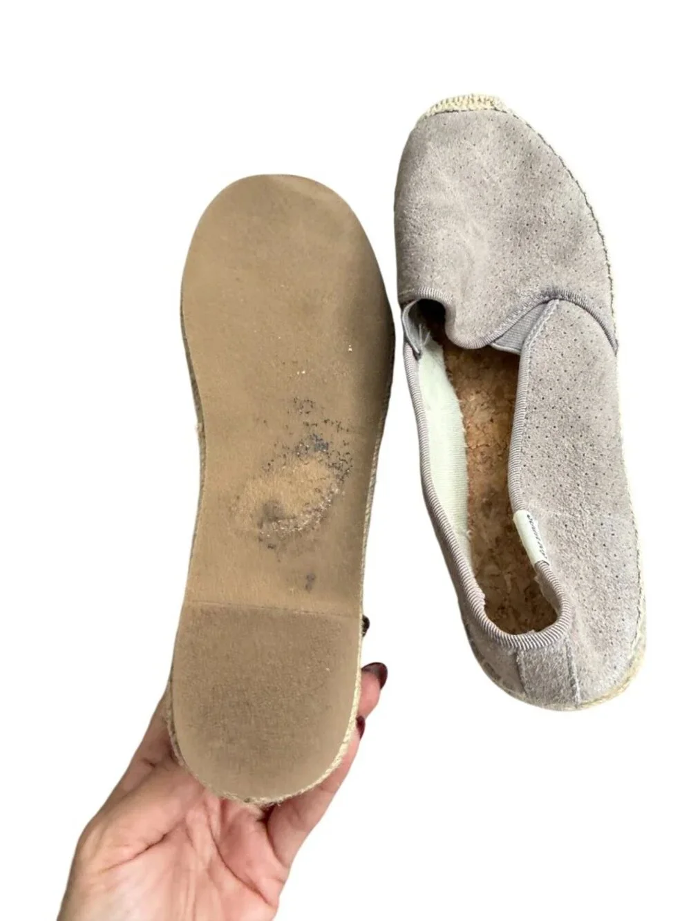 SOLUDOS Taupe Platform Espadrilles Flats Size 6.5